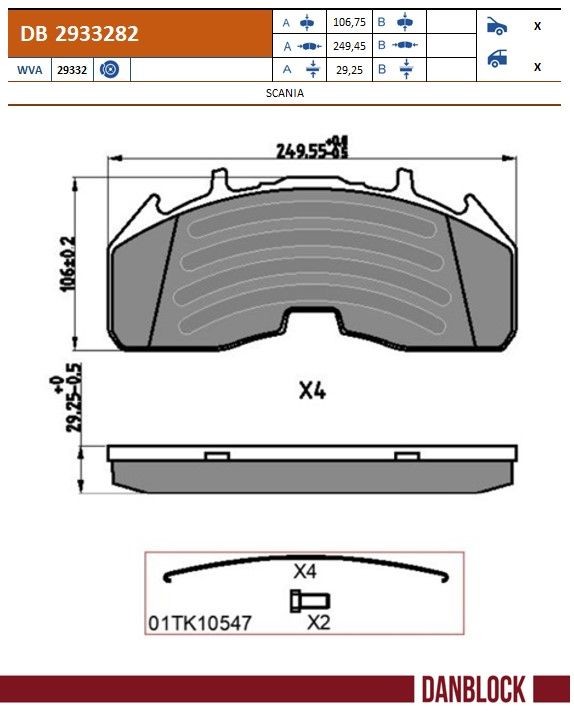 Set placute frana,frana disc DB 2933282 DANBLOCK